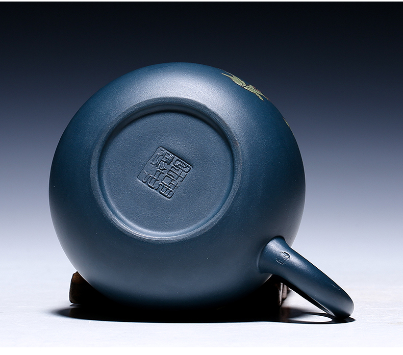 純手工紫砂壺，小巧琺瑯印花紫砂壺